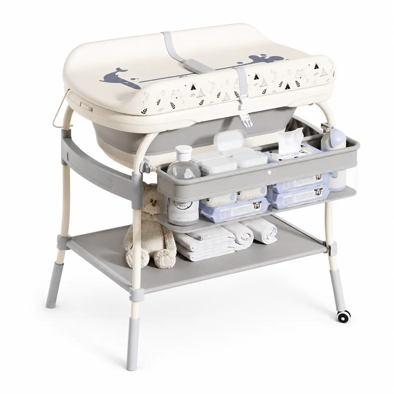Table à Langer avec Baignoire Bébé Intégrée Kidilo