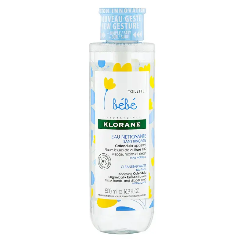 xx Klorane Bébé Eau nettoyante sans rinçage au Calendula apaisant - 500ml