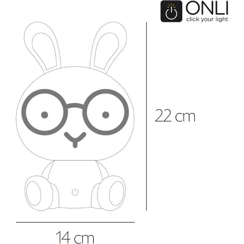 Lampe Bunny de table LED intégrée pour enfant Blanc – Onli