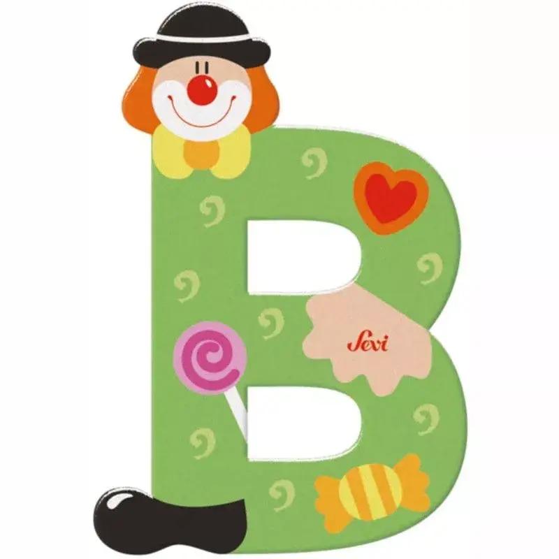 xx Lettre en Bois Clown B Sevi