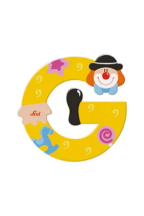 xx Lettre en Bois Clown G Sevi