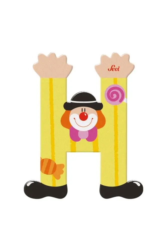 xx Lettre en Bois Clown H Sevi