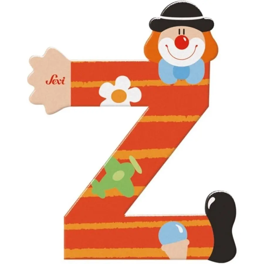 xx Lettre en Bois Clown Z