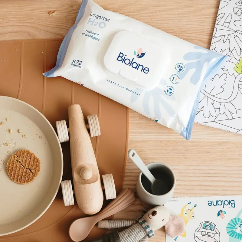 Lingettes H2O nettoient et protègent lot de 3 x 72 pièces Biolane