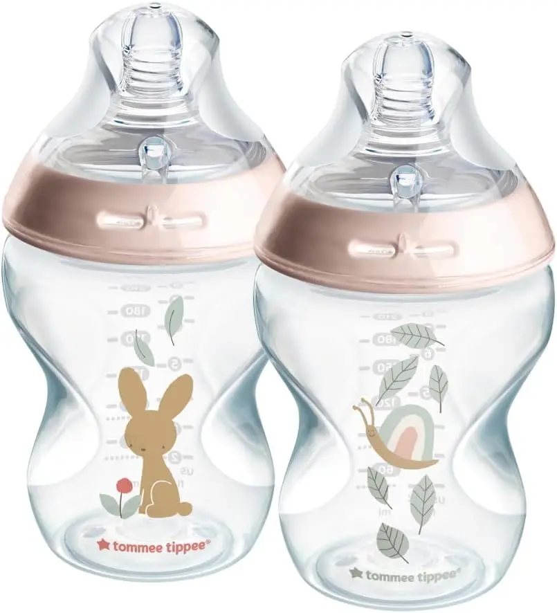 Lot de 2 Biberons Tommee Tippee Closer to Nature 0m+ Rose - 260ml