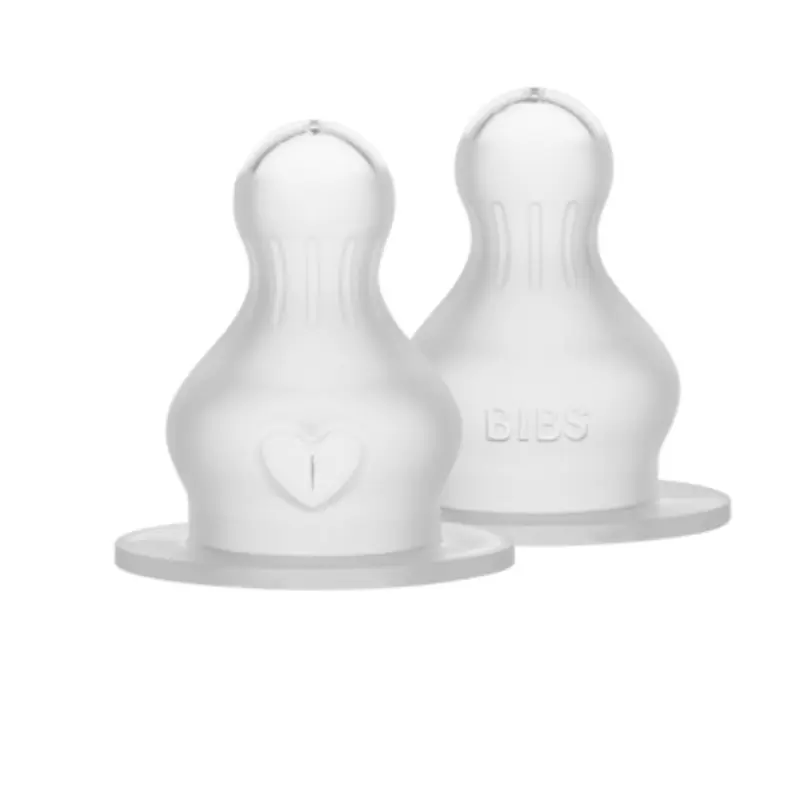 Lot de 2 Tétines BIBS en Silicone à Débit Lent