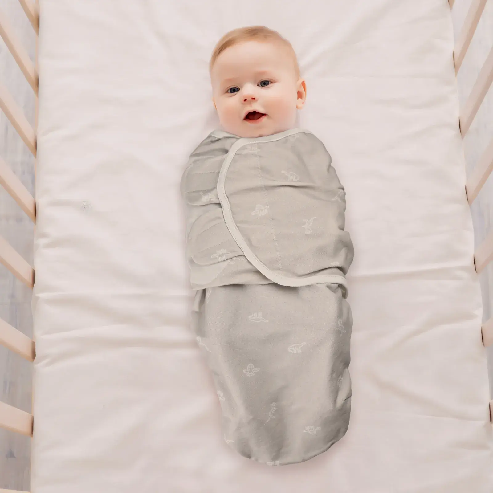 Lot de 3 couvertures d'emmaillotage pour bébé Dinosaur Land