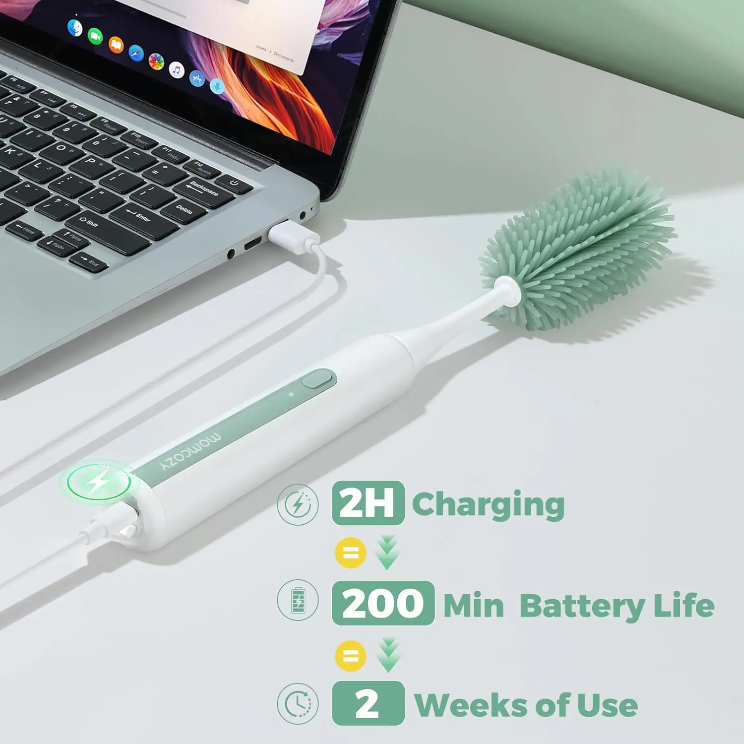 Momcozy Brosse Brosse à biberon Electrique kit 7 en 1