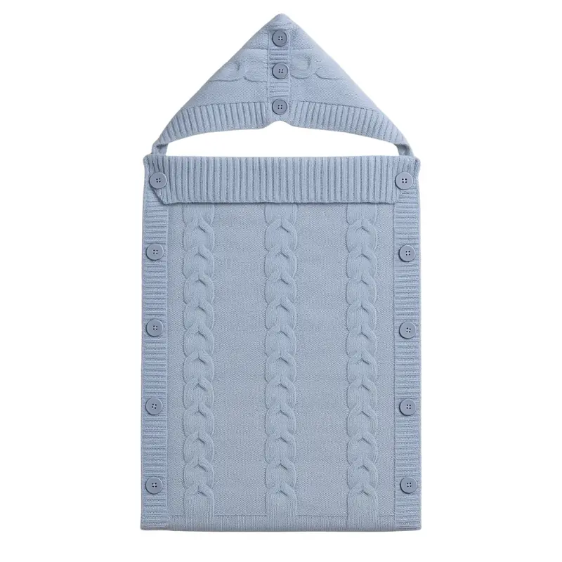 xx Nid d’ange bébé en laine naturelle – Bleu ciel