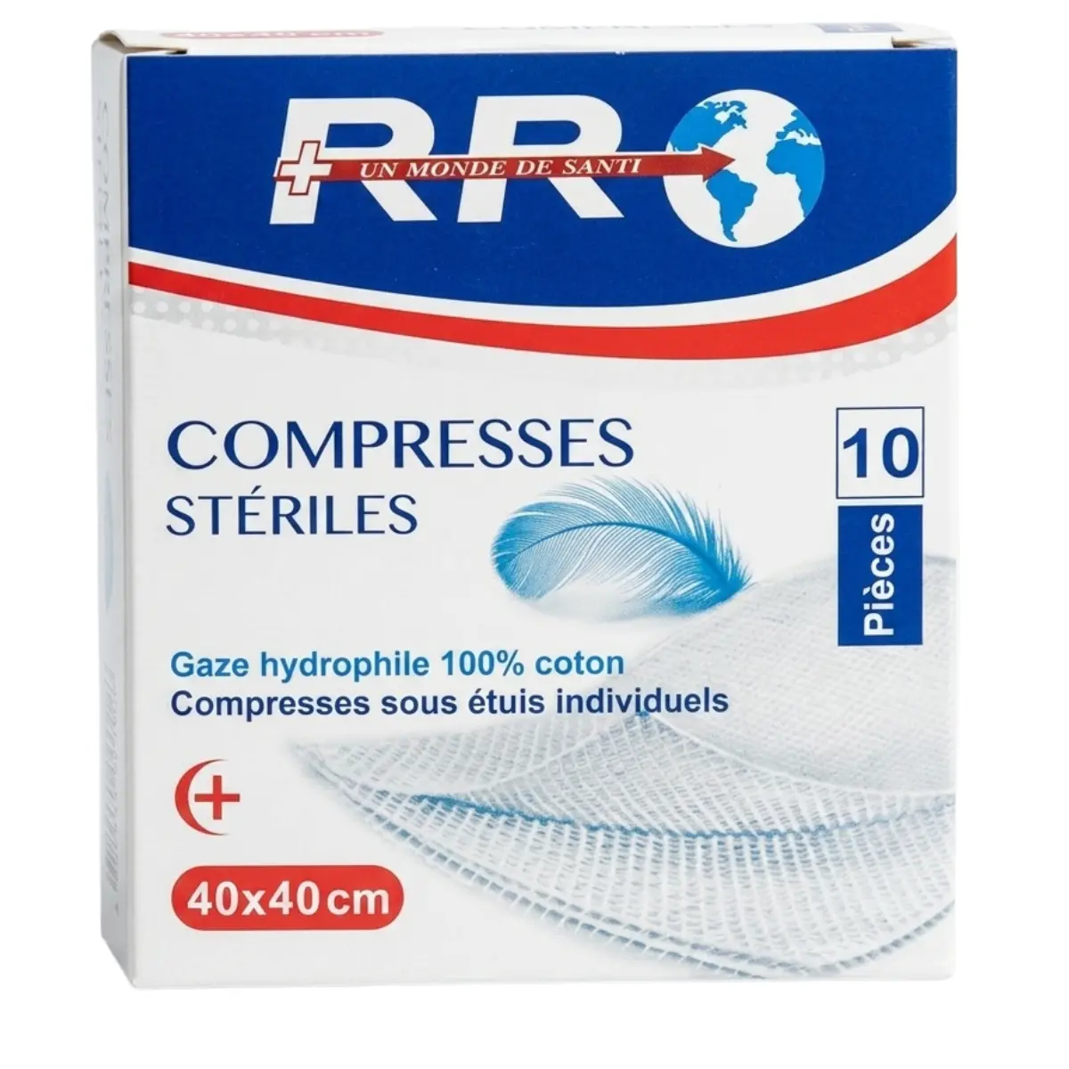 xx Pack compresse stérile + bonde de gaze 40cm x 40cm