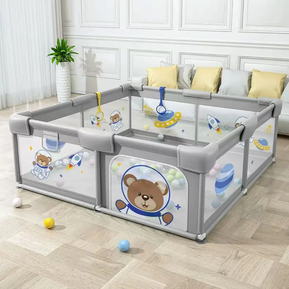Parc de jeux bébé XXL ours 200*180 tapis et balles inclus