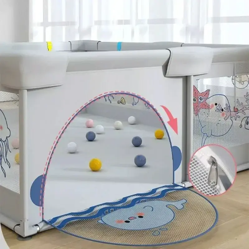 Parc de jeux bébé XXL ours 200x180 cm avec tapis et balles