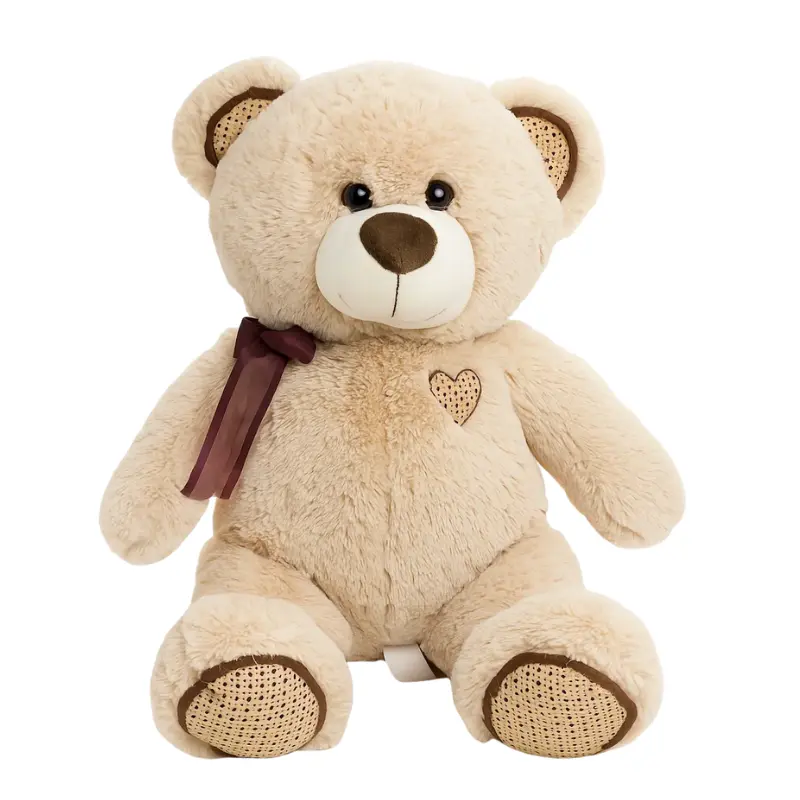 xx Peluche Ours Géant Beige avec Nœud – Douceur et Tendresse 60 cm