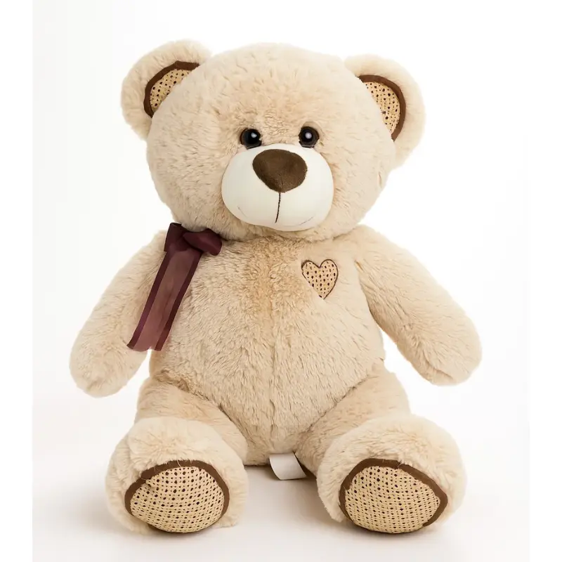 Peluche Ours Géant Beige avec Nœud – Douceur et Tendresse 60 cm