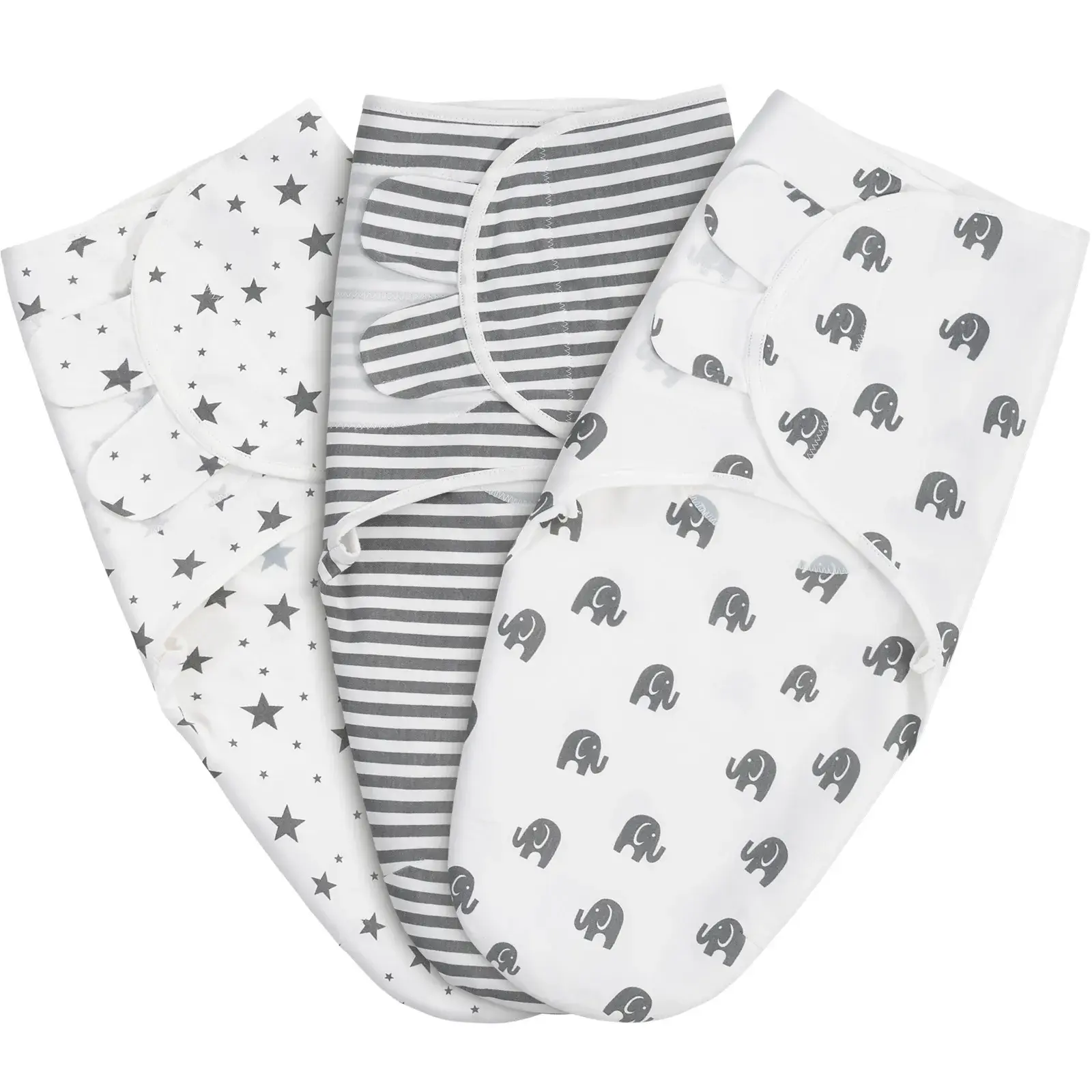 xx Petite étoile Lot de 3 couvertures d'emmaillotage pour bébé