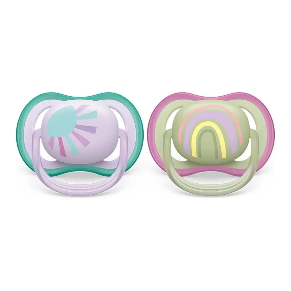 Philips Avent Lot de 2 sucettes Ultra Air 0-6m fille