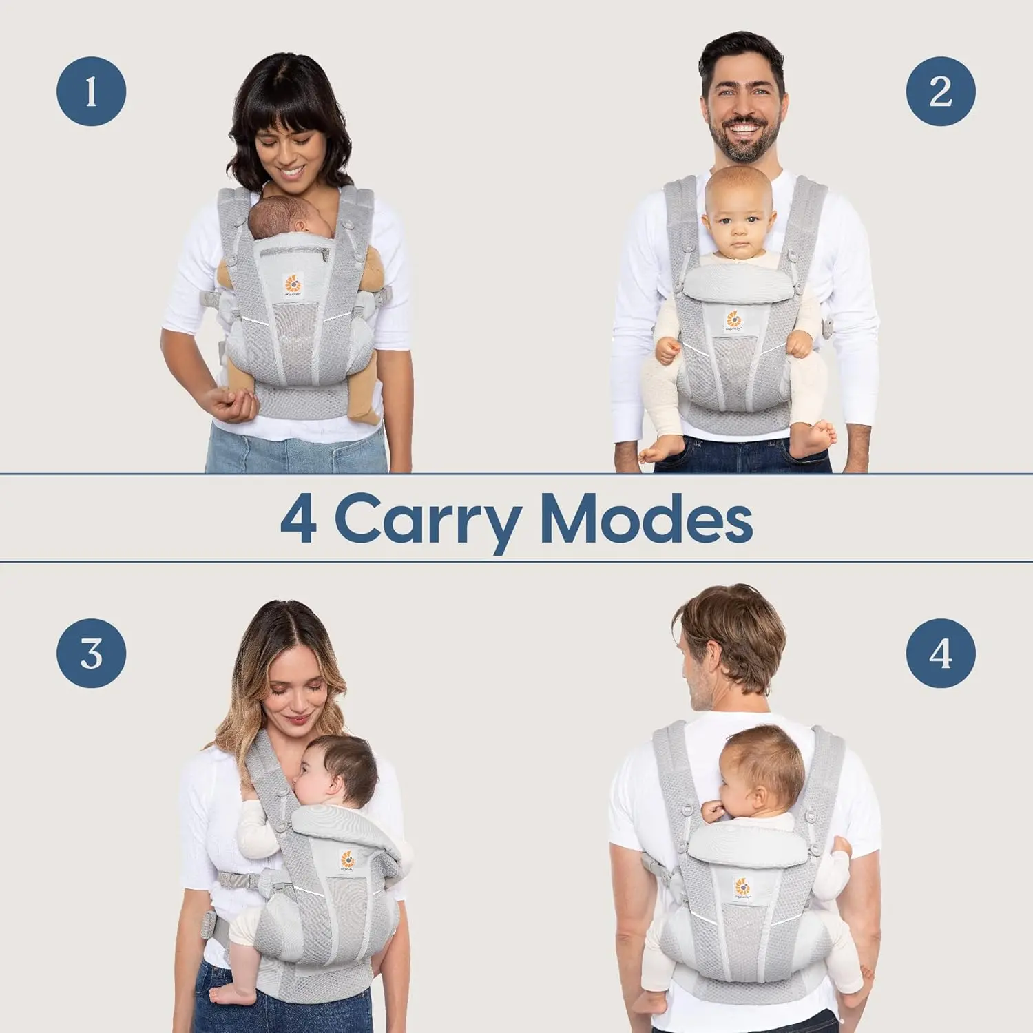 Porte-bébé ergonomique Ergobaby Omni Breeze - Bleu ardoise