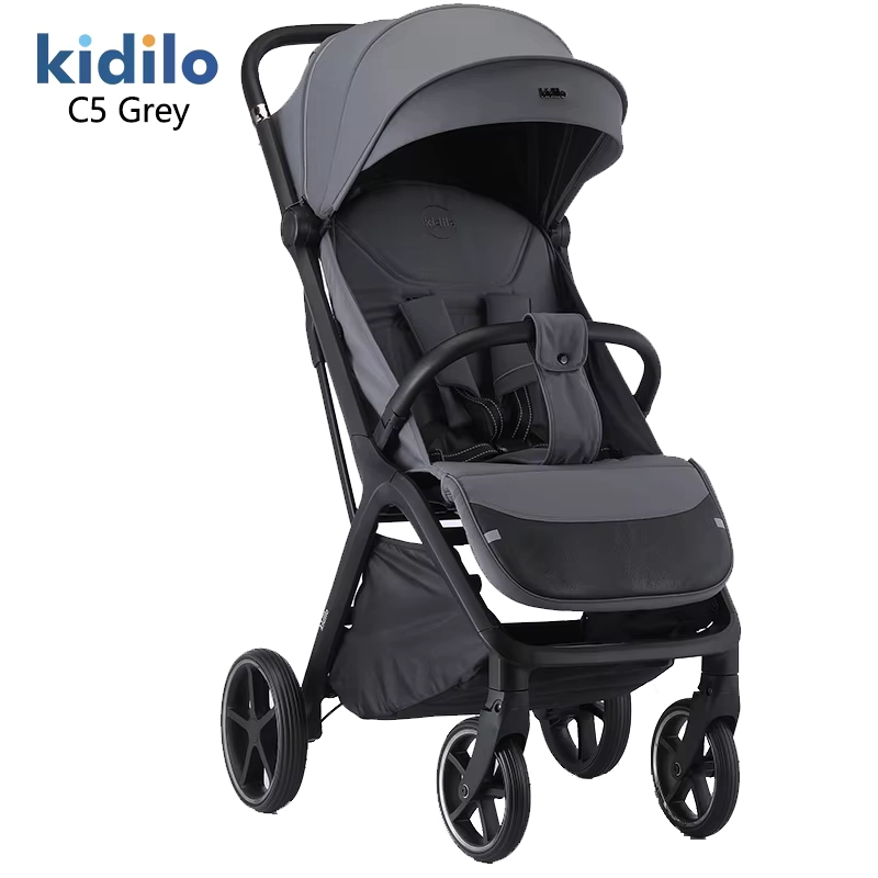 xx Poussette Bébé Kidilo C5 – Portable, Légère et Pliable – 0 à 3 Ans - Gris