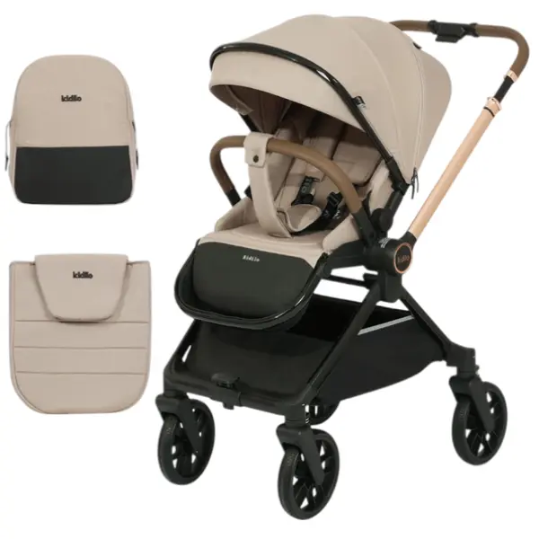 Poussette bébé Kidilo D900 Kaki