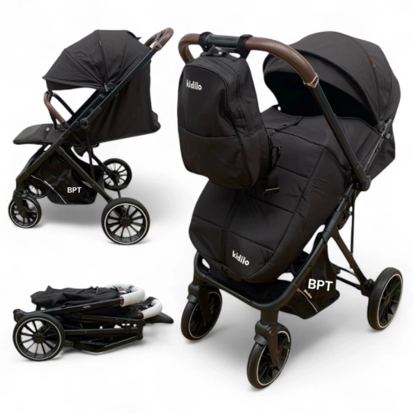 Poussette Valise Réversible avec Cache-Pieds et Sac Kidilo 6530 Gris