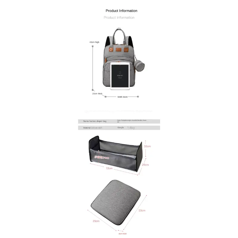 Sac à dos à langer pratique et élégant pour bébé