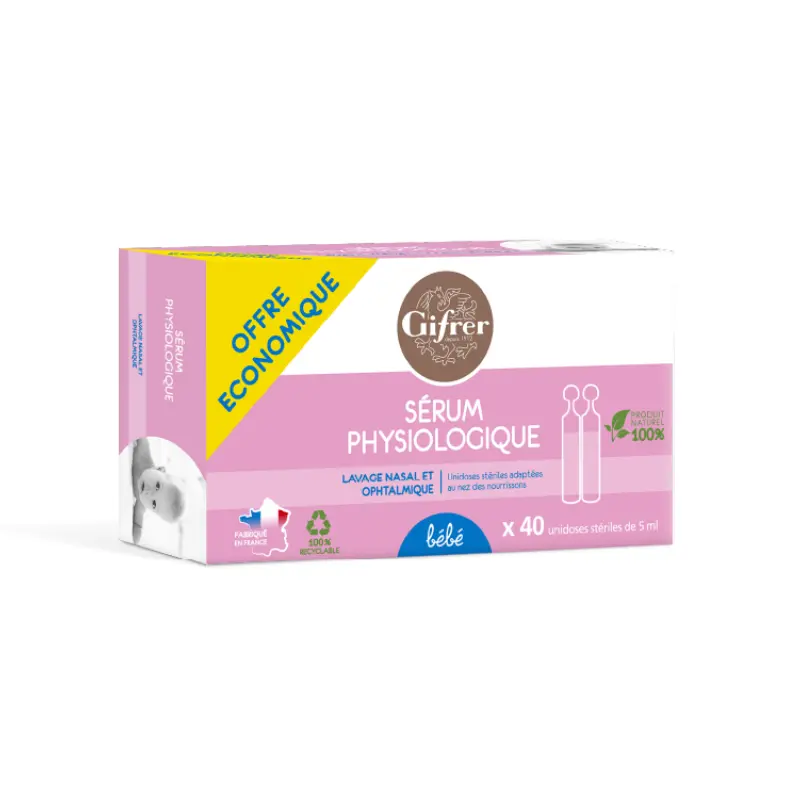 Sérum physiologique 5 ml – 40 unidoses Gifrer