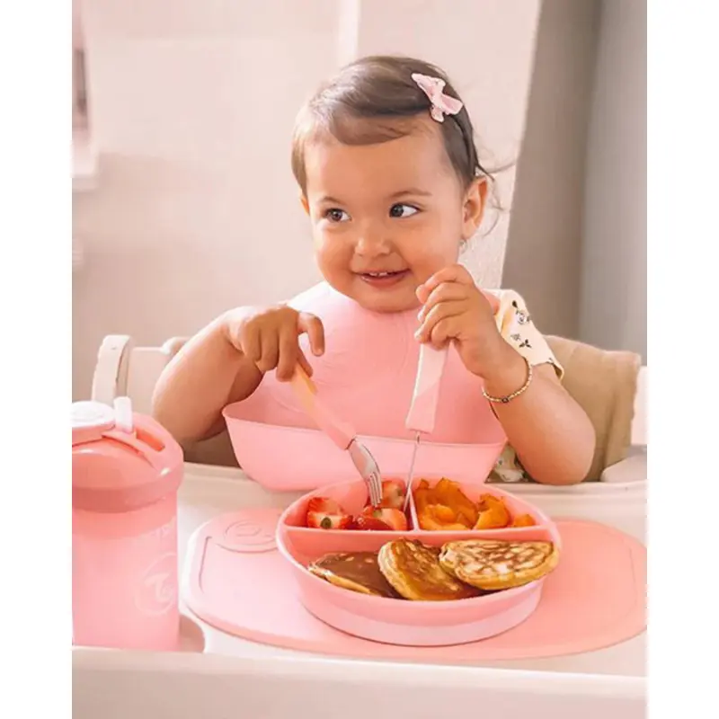 Set de 2 Bavoirs en Silicone Twistshake - Rose et Violet