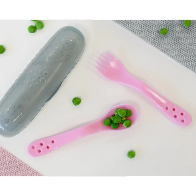xx Set de 2 couverts Kiokids – coloris rose