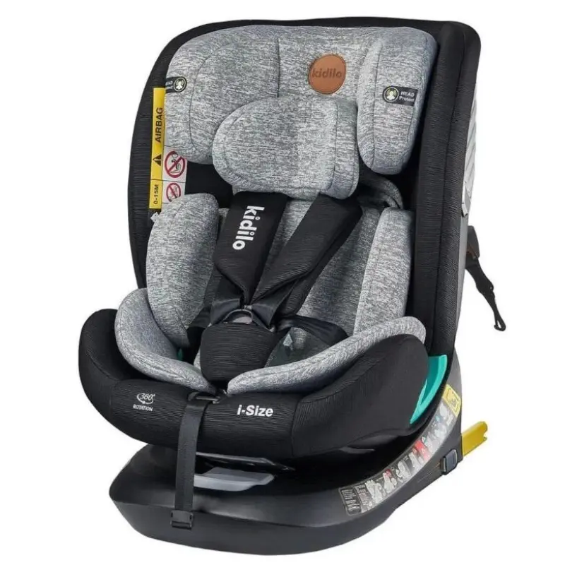 Siège auto évolutif G509 Isize isofix 0 à 12 ans – Kidilo - Gris Clair