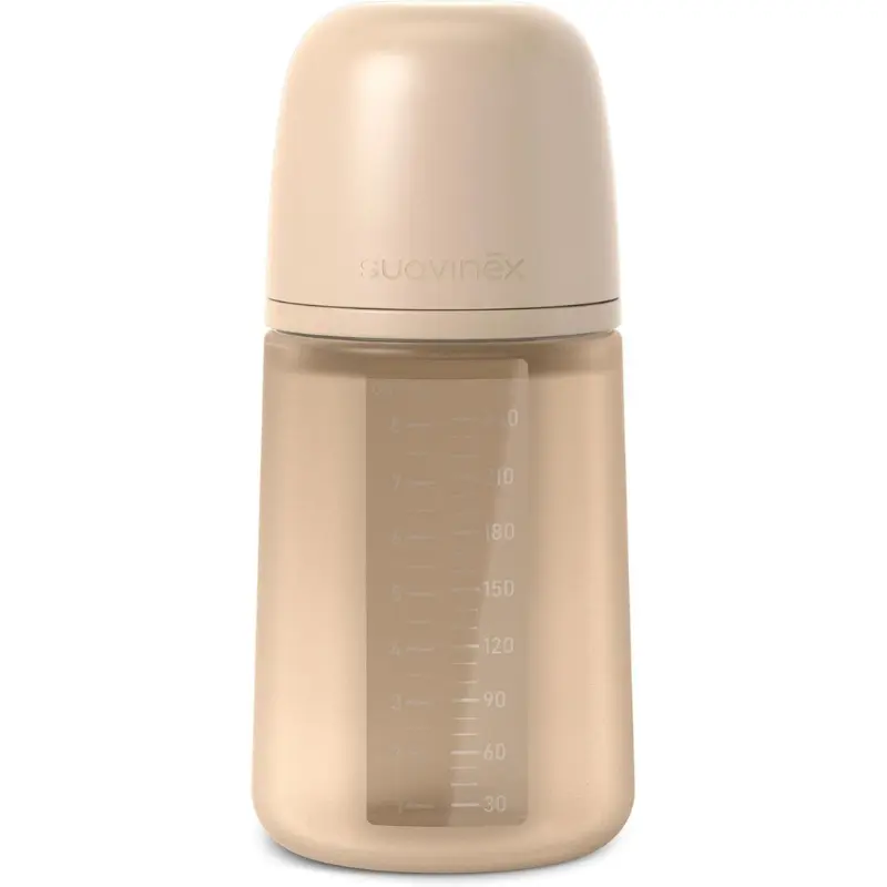 xx Suavinex Biberon silicone Colour Essence Beige Débit moyen/240 ml