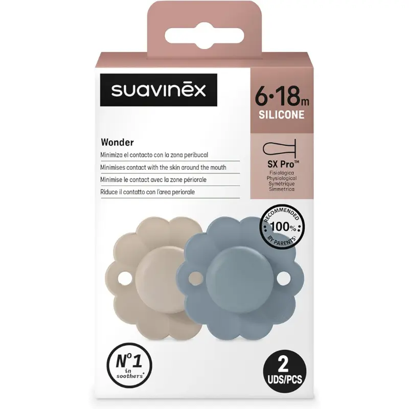 Suavinex Wonder SX PRO Sucette – Lot de 2 – Nuage/Lac