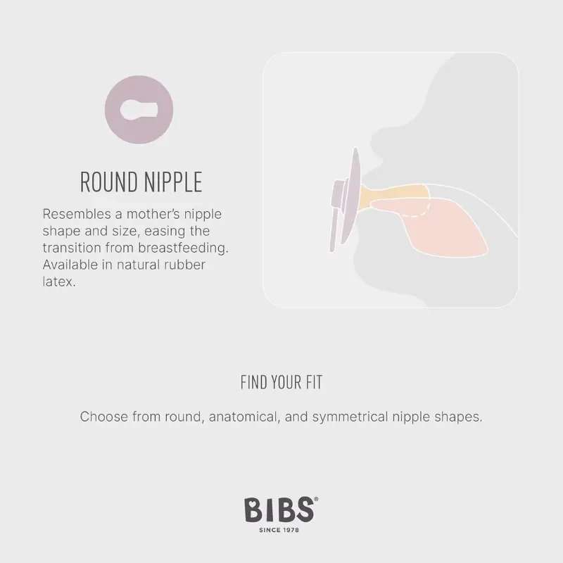 Sucette Bibs Color Lot de 2 – Ronde, Latex Naturel, Sans BPA – Ivoire & Sauge