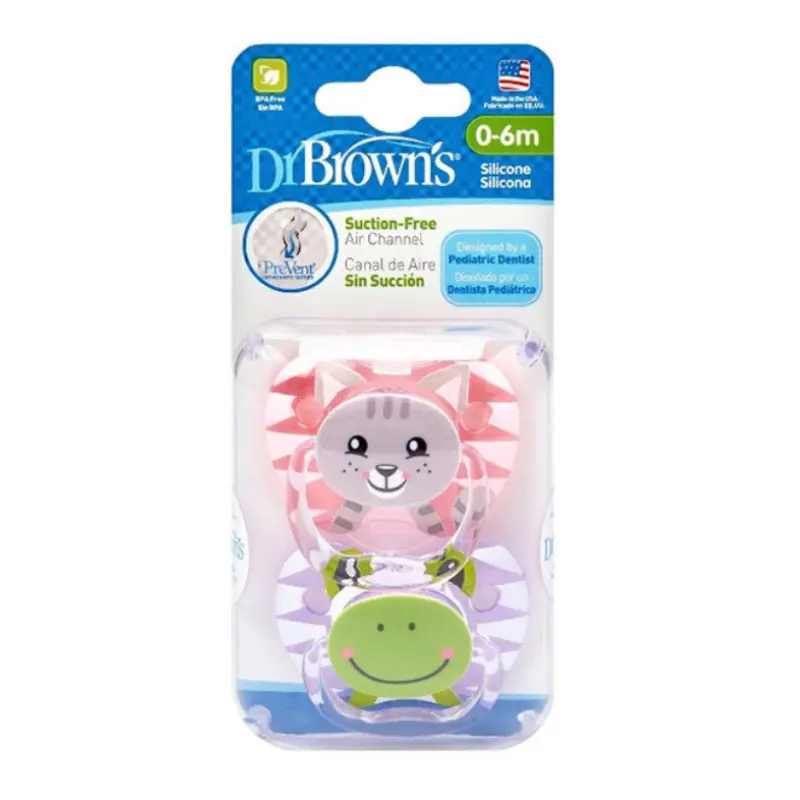 xx Sucettes Dr Browns Prevent imprimées – animal femelle stade 1
