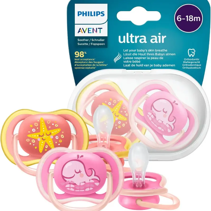 Sucettes Ultra Air - New Berry Girl 6-18 m - 2pcs