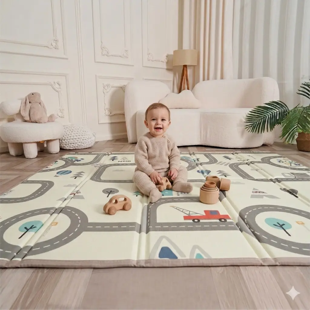 Tapis de jeu double face pour bébé 150 x 200 cm