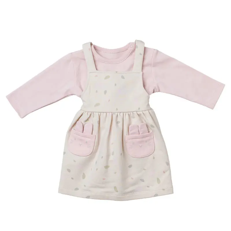 Tenue robe-salope à feuilles beiges