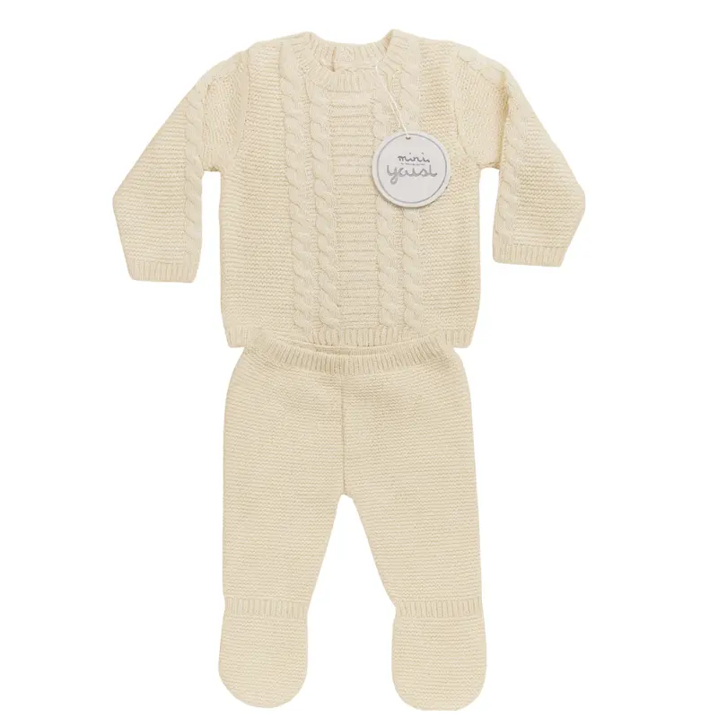 xx Tenue tricotée bébé en coton doux crème – Mini Yatsi