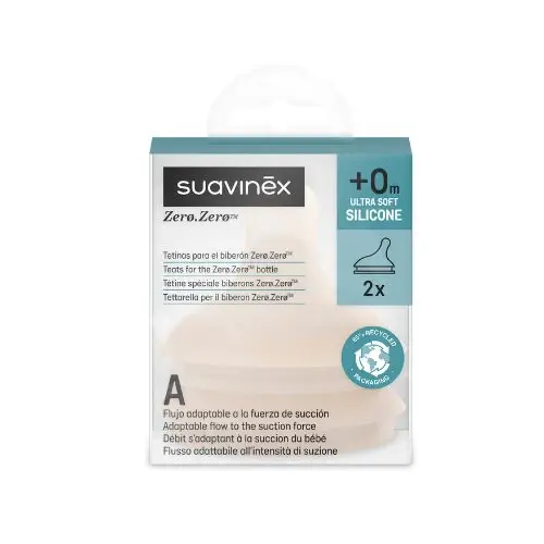 xx Tétine anti-coliques ZERO ZERO à débit adaptatif (A) +0 m 2 unités Suavinex