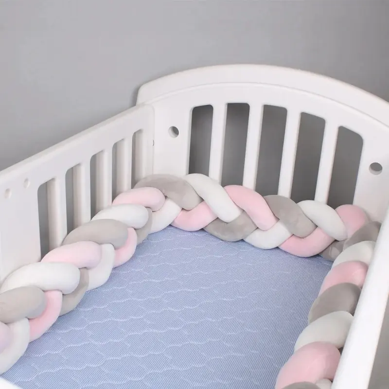 Tour de lit tressé multicolore blue
