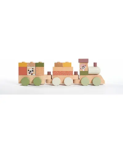 xx Train empilable en bois Boho Chic