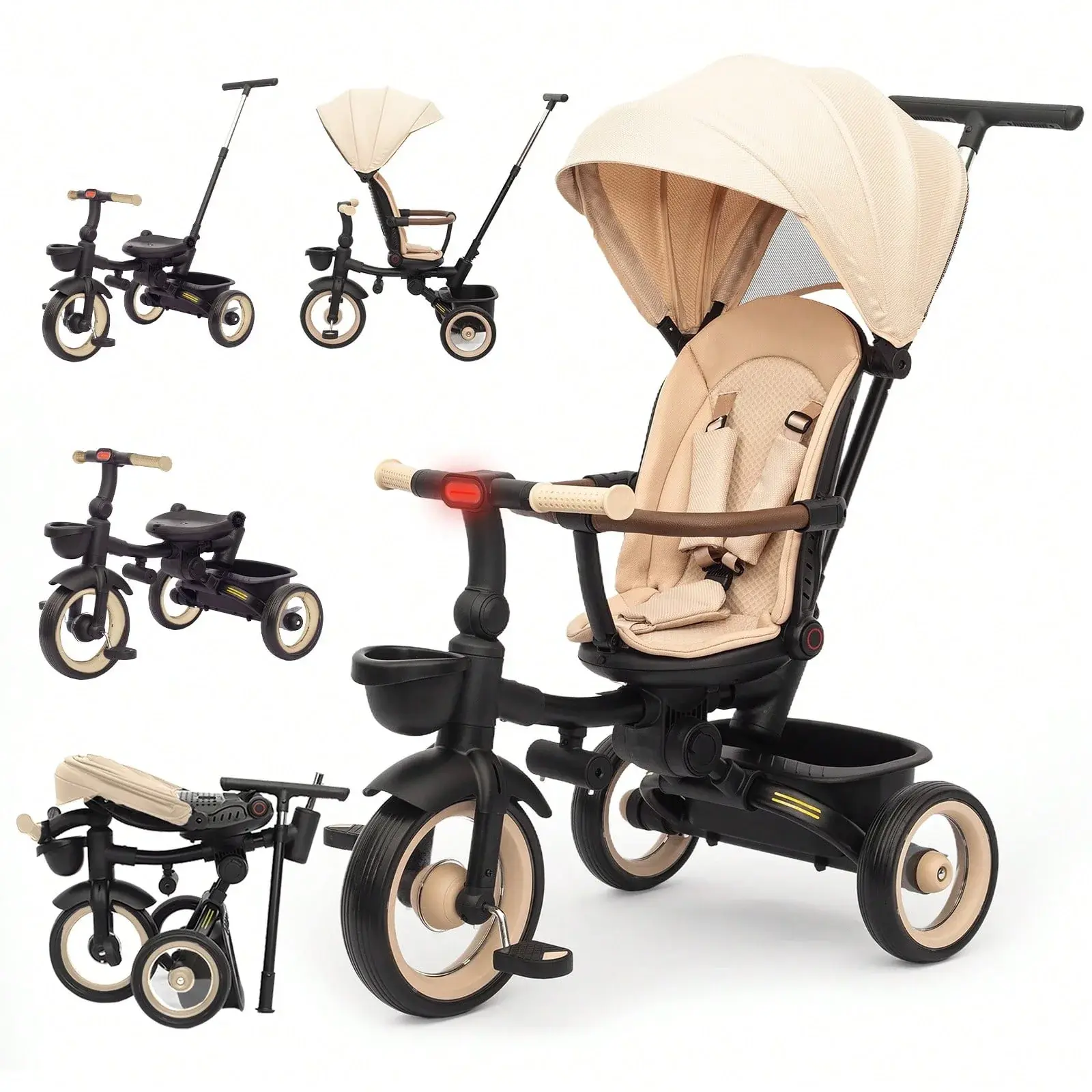 xx Tricycle pliable 7 en 1 pour enfants de 6 mois à 5 ans