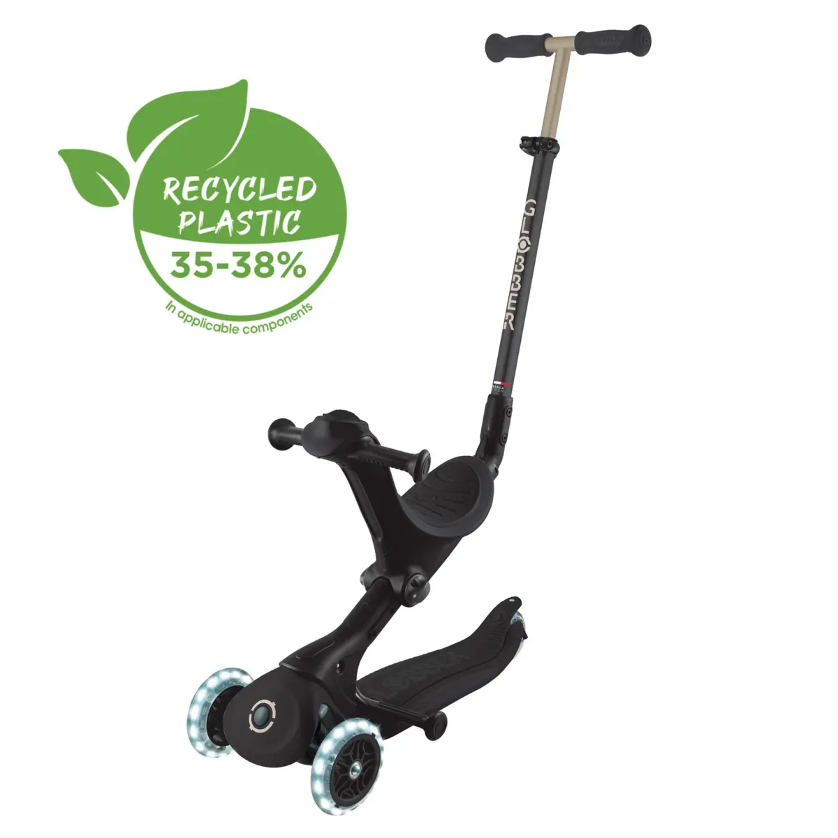Trottinette convertible GO•UP DELUXE LIGHTS 3 en 1 Noir