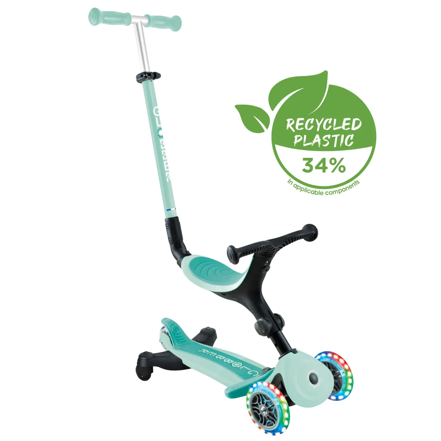 xx Trottinette Évolutive Globber GO•UP Active Plus Lights Mint