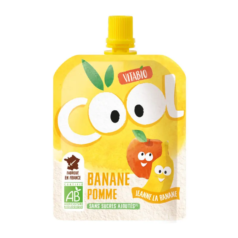 Vitabio Cool Fruits – Gourdes Pomme Banane – 4x90g – BIO