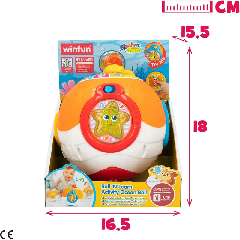 winfun, Balle Musicale avec lumière et Son, Balle avec Musique - 6M+